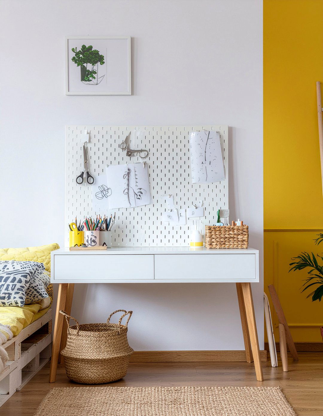 Floating Desk With Pegboard - 30 bedroom floating desks
