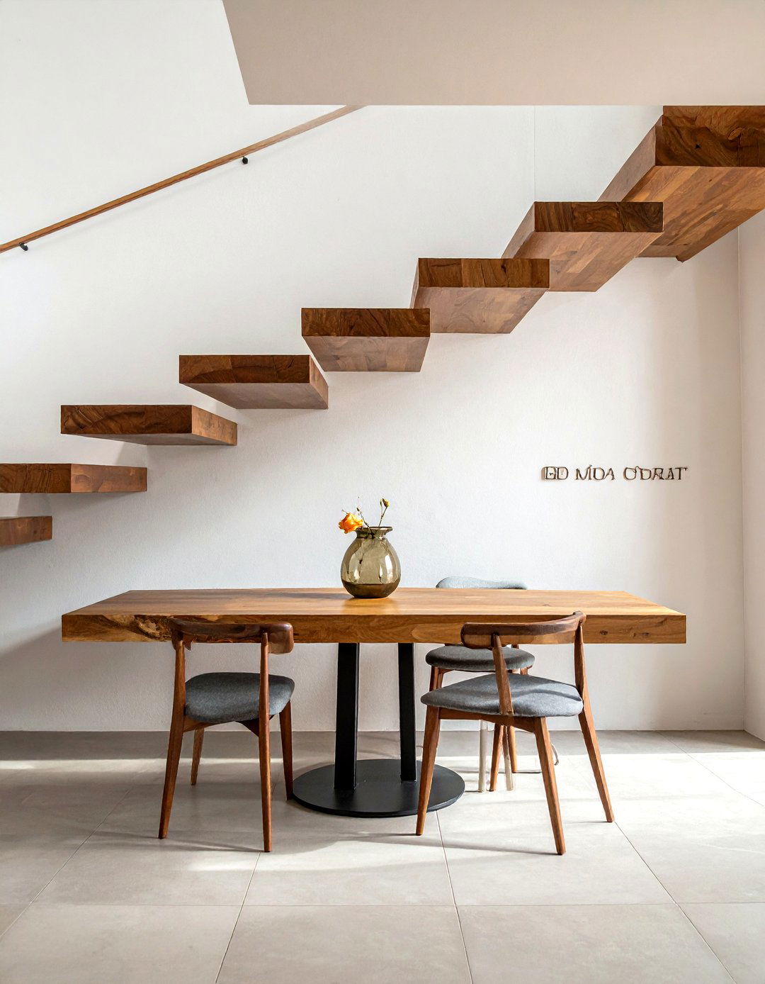 Floating Dining Bench - 30 under stairs dining ideas