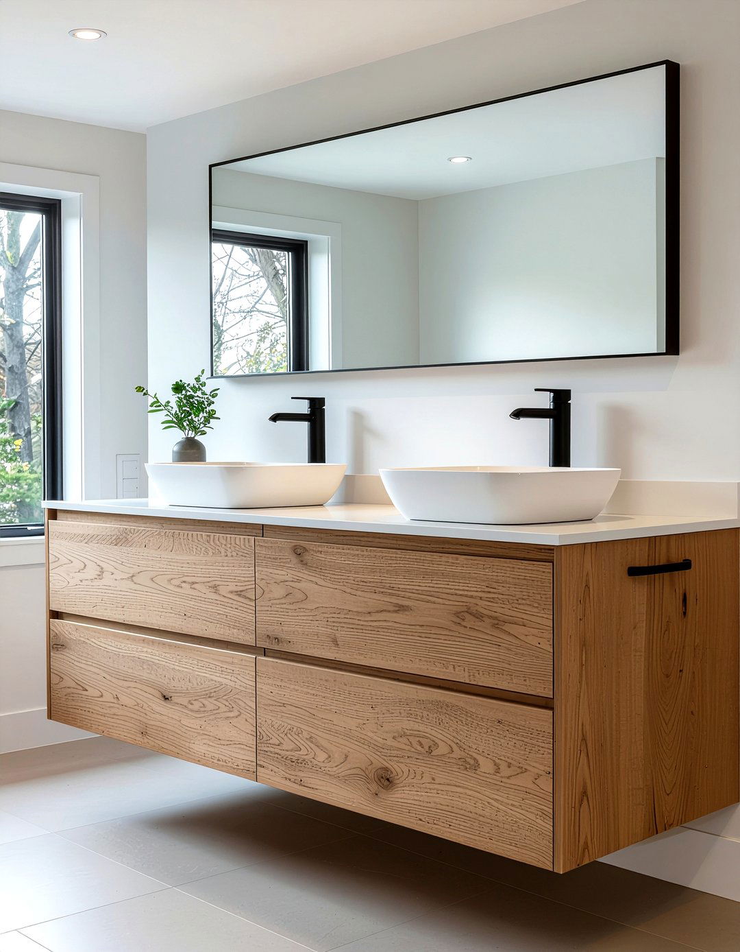Floating Double Vanity - 30 bathroom project ideas