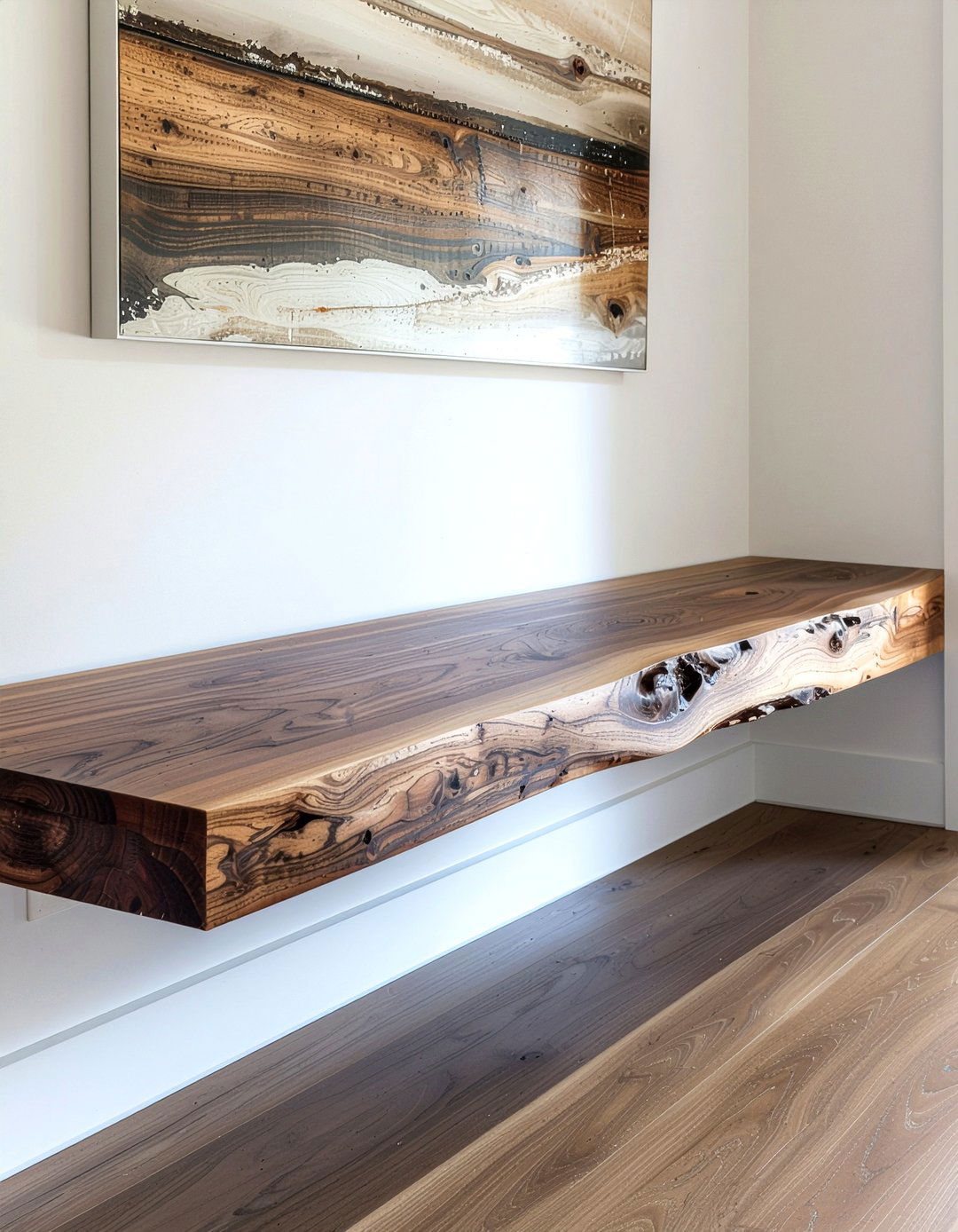 Floating Entryway Bench - 30 entryway storage ideas