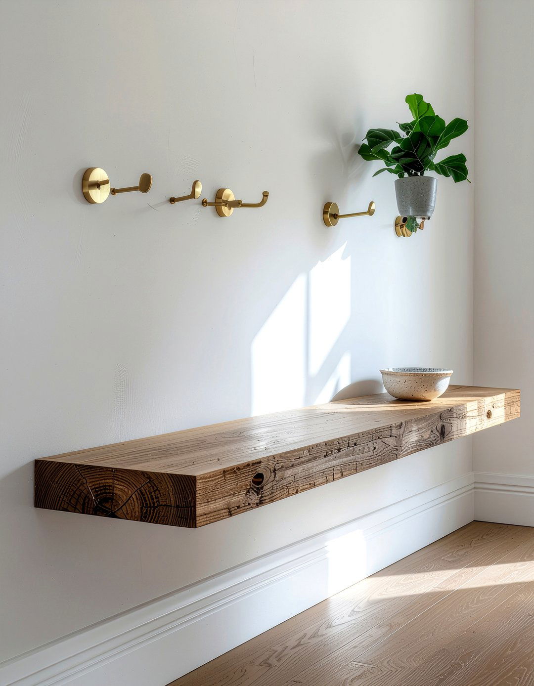 Floating Entryway Shelf - 30 entryway storage ideas