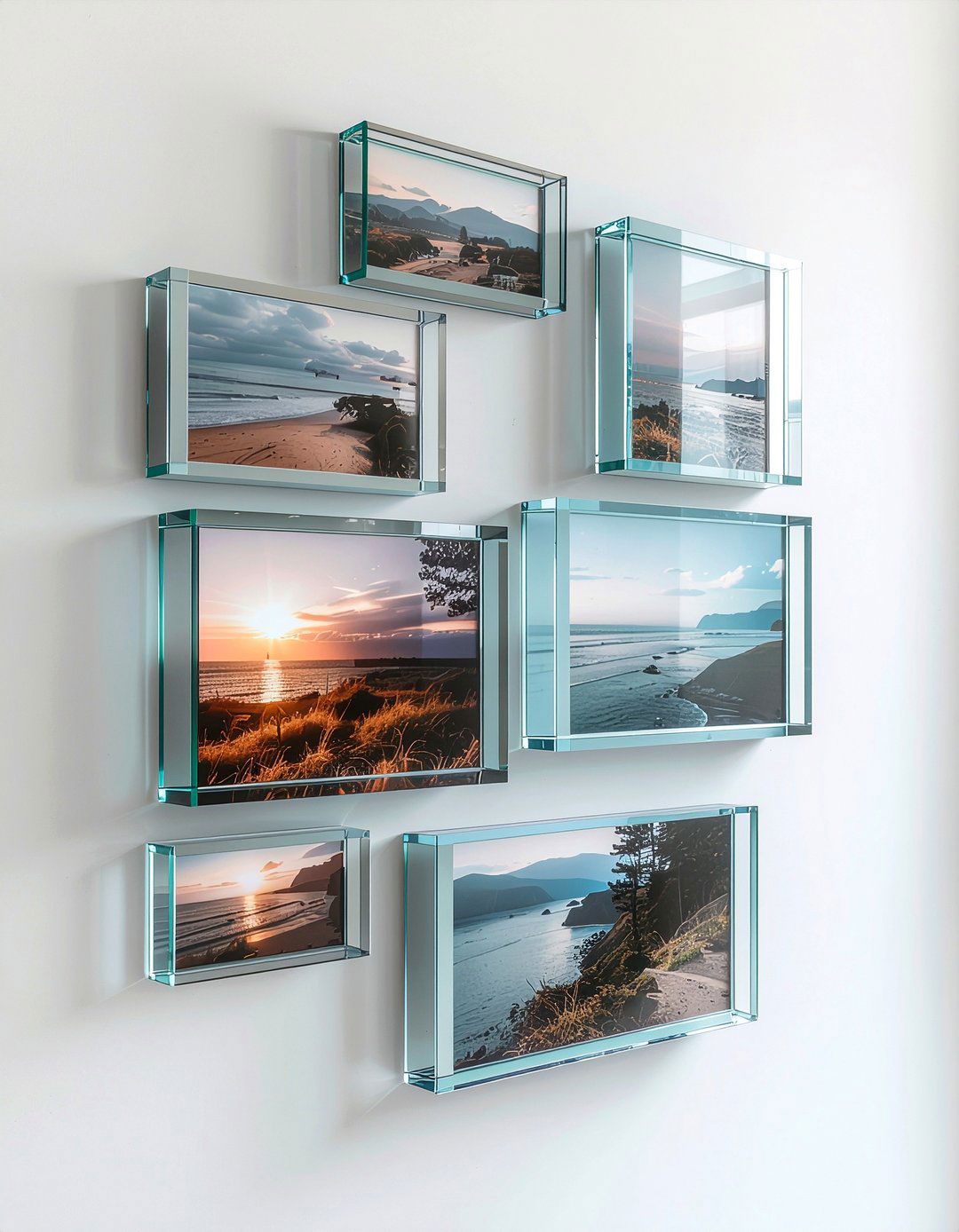 Floating Frame Wall - 30 family photo decor ideas