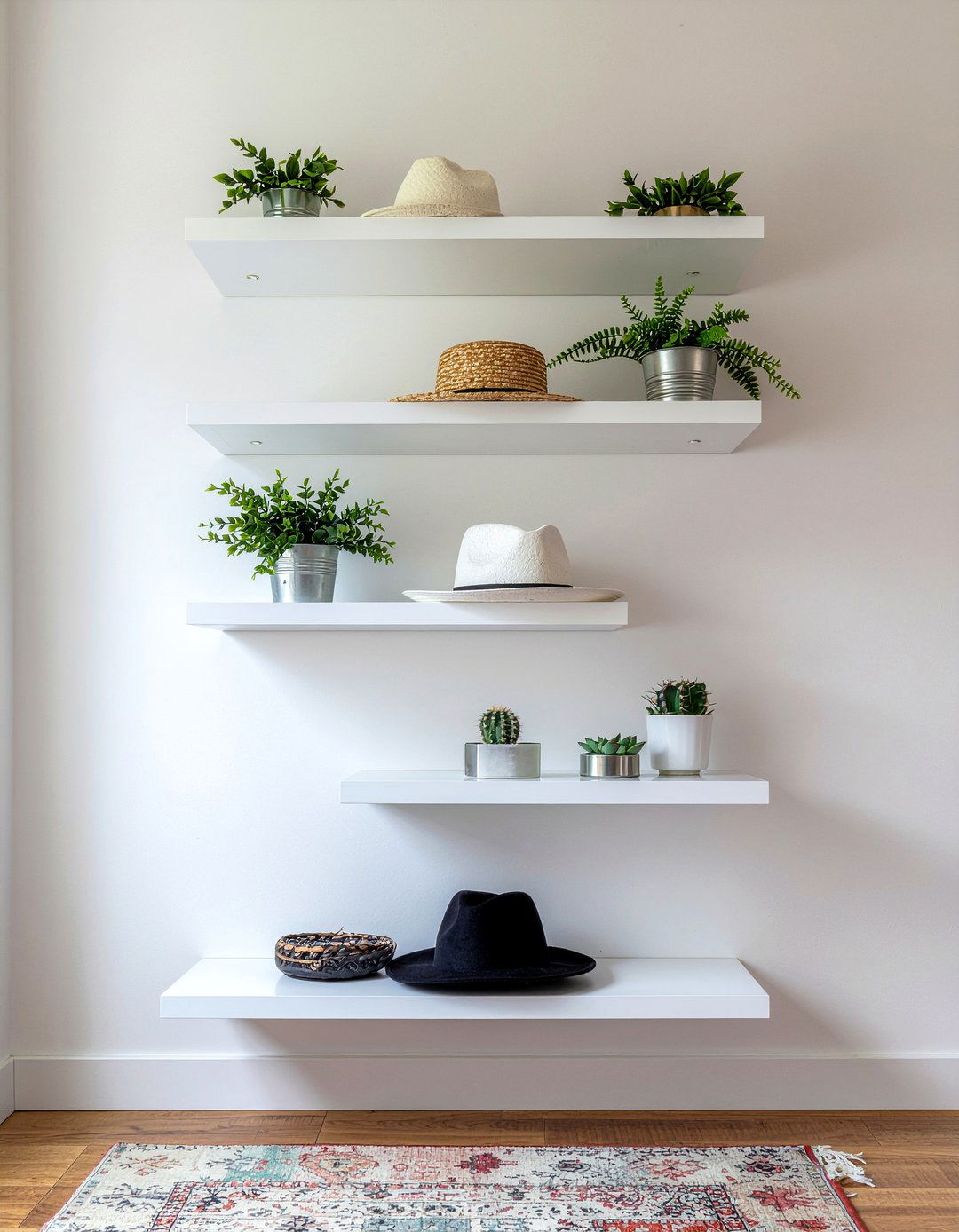 Floating Hat Shelves - 30 bedroom hat storage ideas
