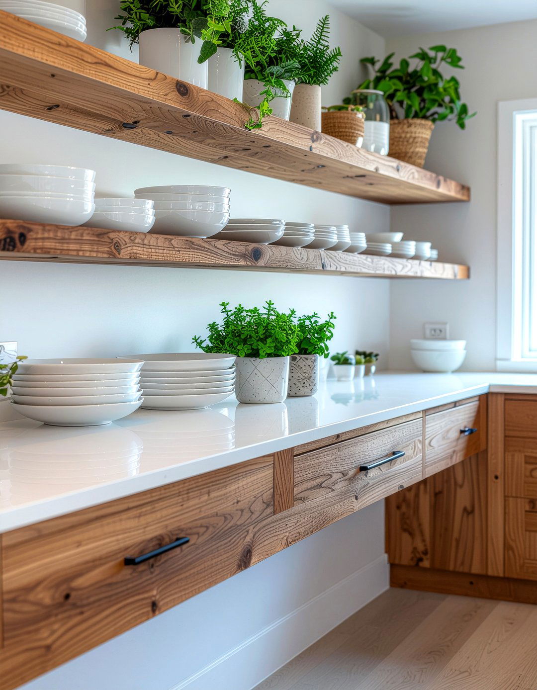 Floating Kitchen Shelves - 30 model home kitchen ideas