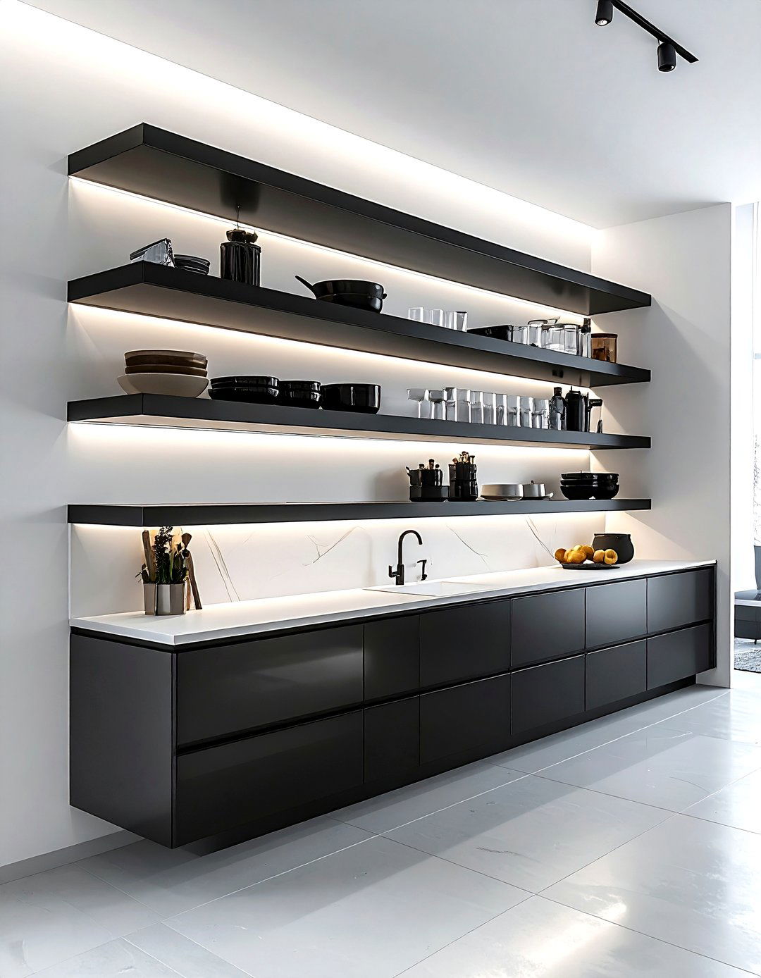 Floating Kitchen Shelves - 30 ultra modern kitchen ideas
