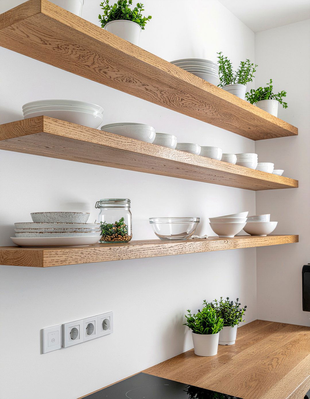 Floating Kitchen Shelves - 30 clutter-free kitchen ideas