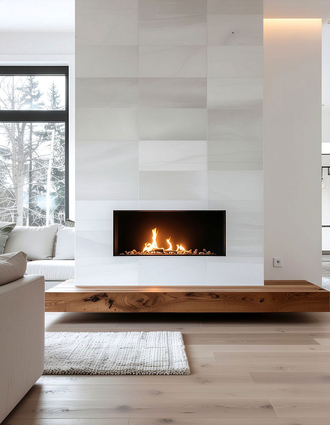 Floating Mantel Fireplace - 30 fireplace insert ideas