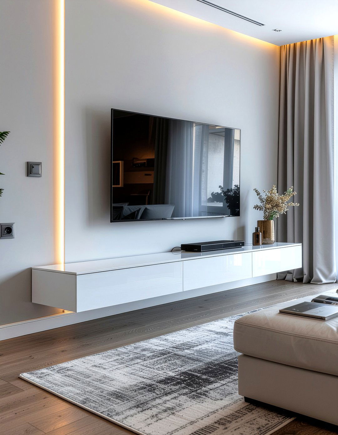 Floating Media Console - 30 living room contemporary furniture ideas