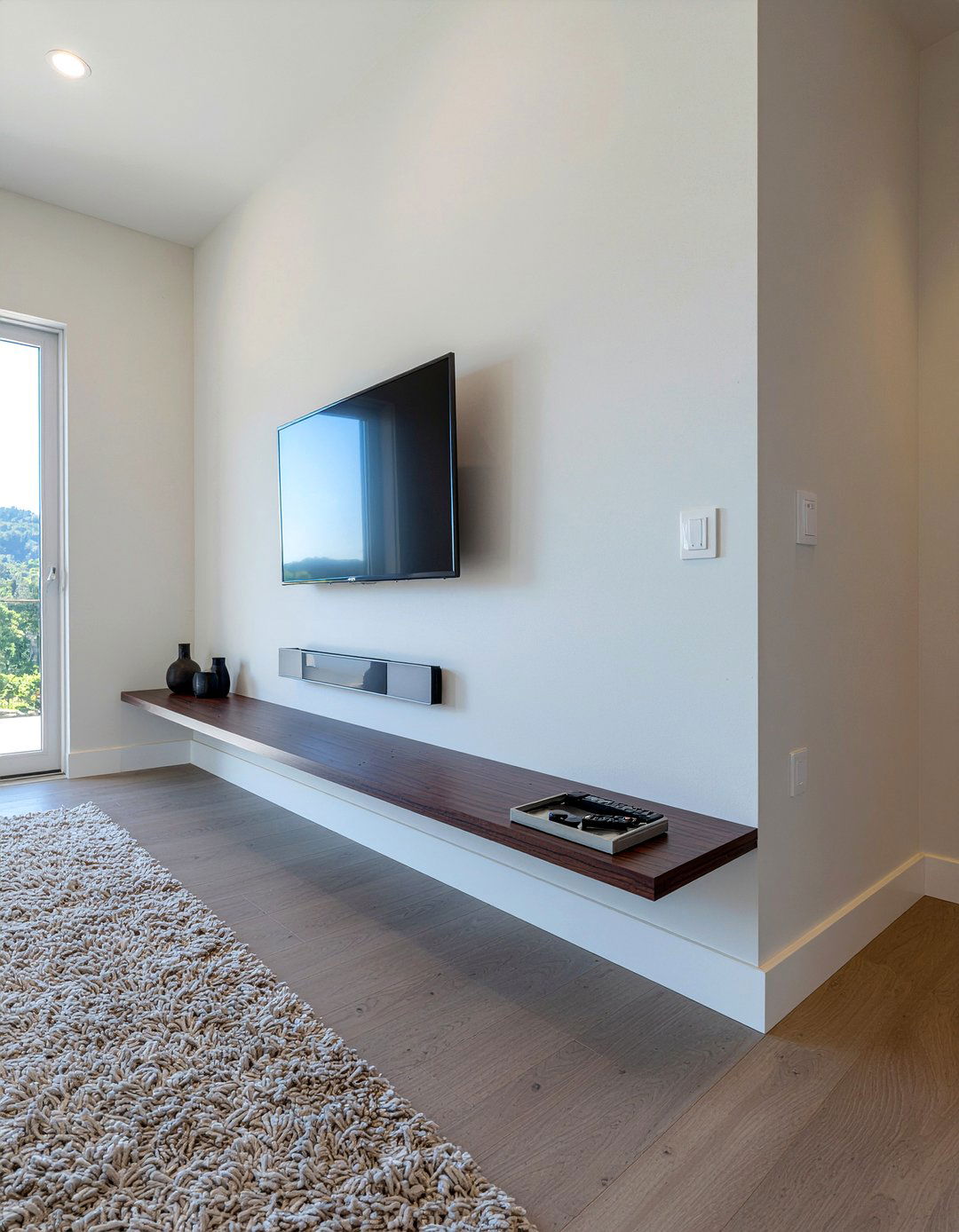 Floating Media Shelf - 30 living room remote control storage ideas