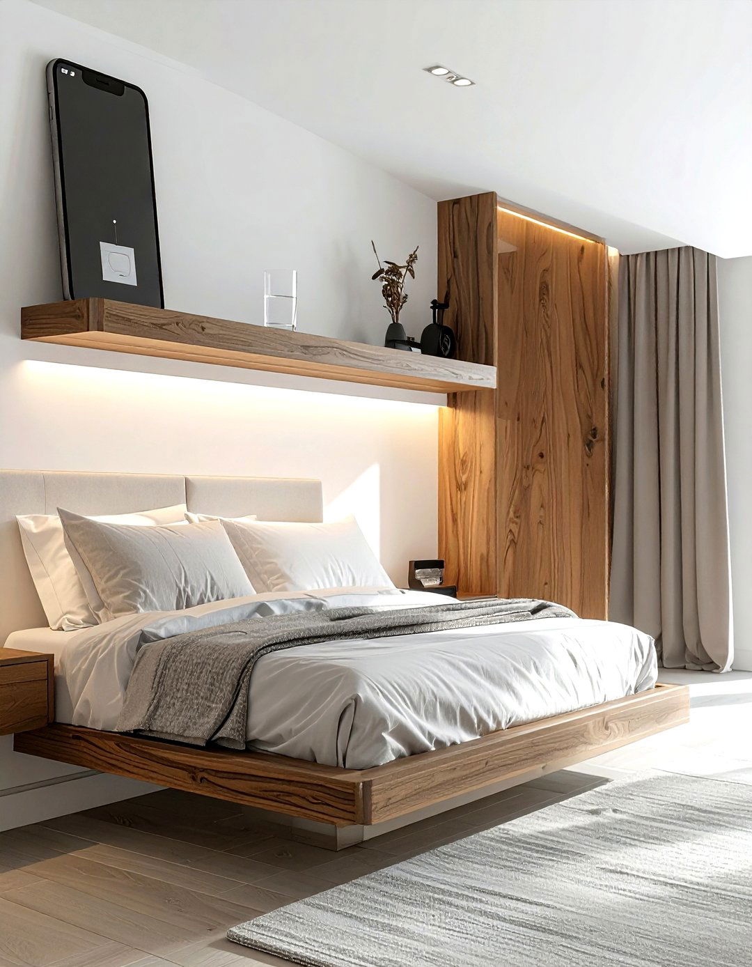 Floating Nightstand Shelf - 30 decorating hacks