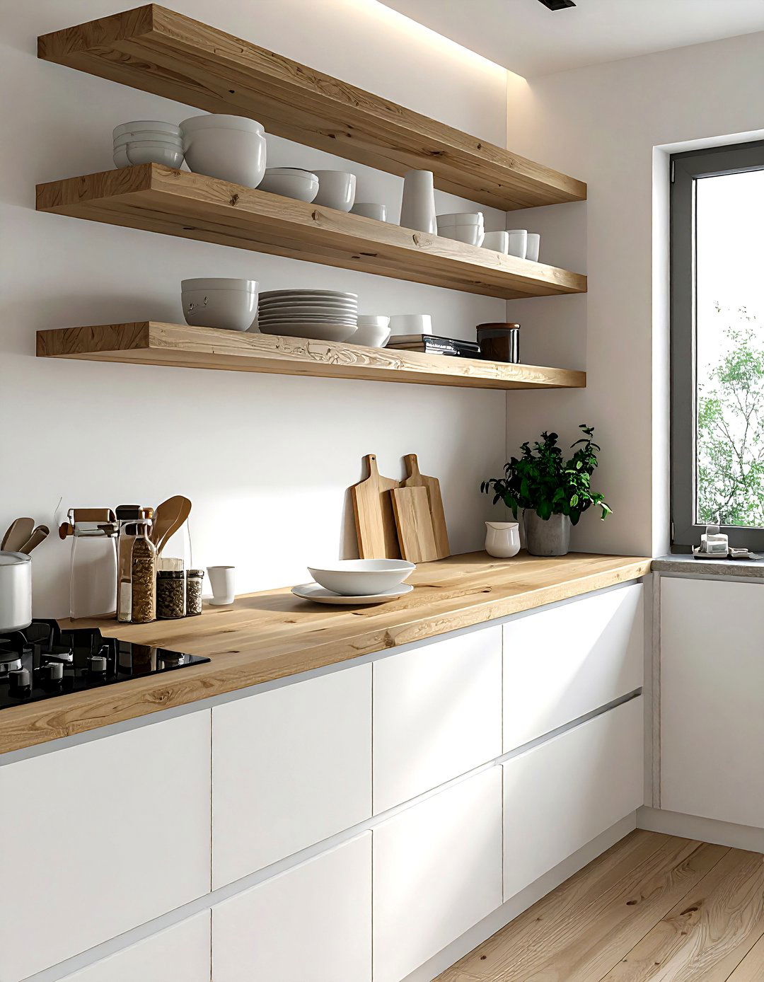 Floating Oak Shelf - 30 home refresh ideas