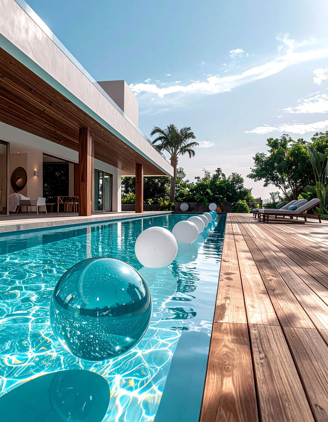 Floating Pool Orb - 30 orb decor ideas