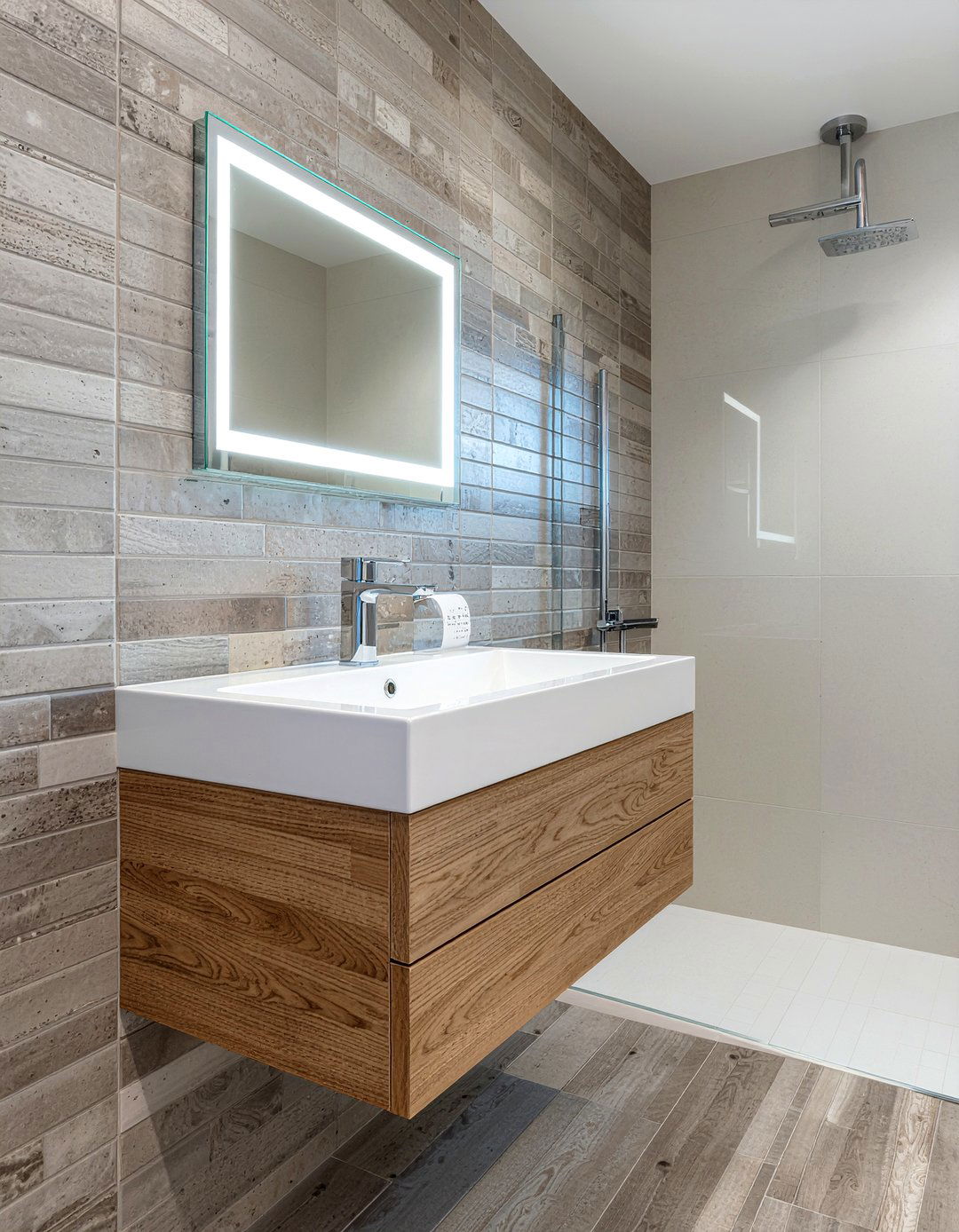 Floating Recessed Shelf - 30 bathroom recessed shelf ideas