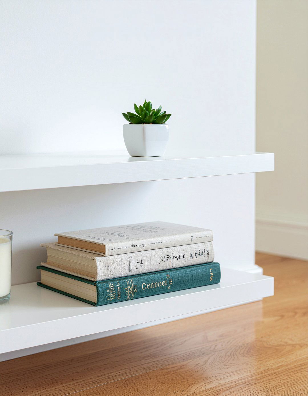 Floating Shelf - 30 command strip living room ideas