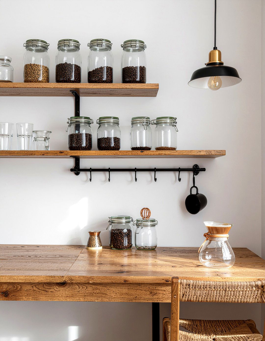 Floating Shelf Coffee Bar - 30 dining room coffee station ideas