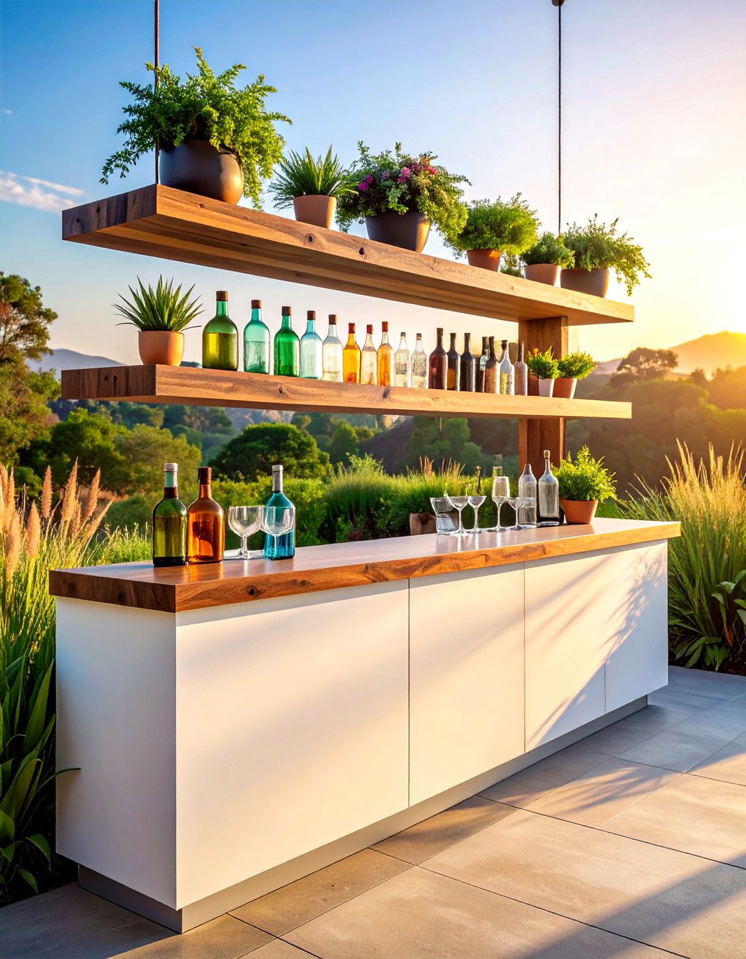 Floating Shelf Dry Bar - 30 dining room dry bar ideas