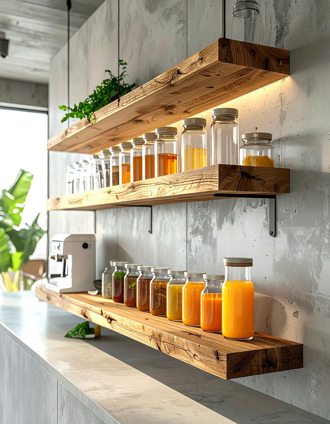Floating Shelf Juice Station - 30 kitchen juice bar ideas
