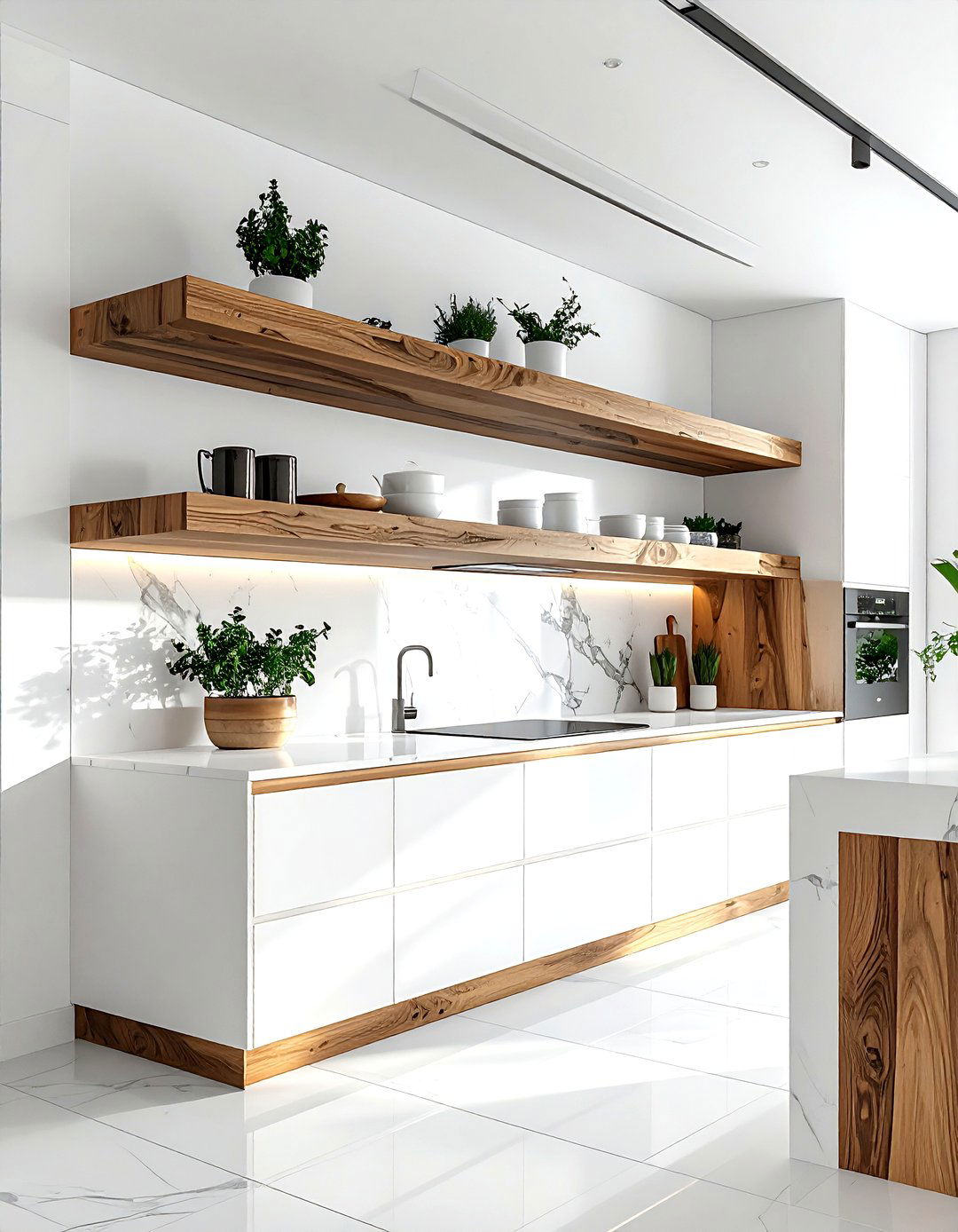 Floating Shelf Kitchen - 30 lake house kitchen ideas