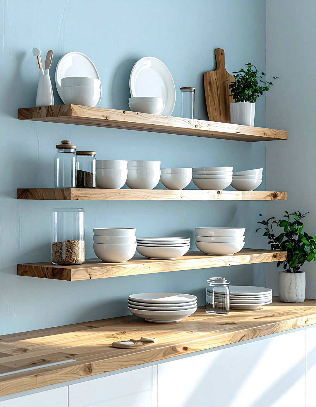 Floating Shelf Kitchen - 30 apartment kitchen ideas