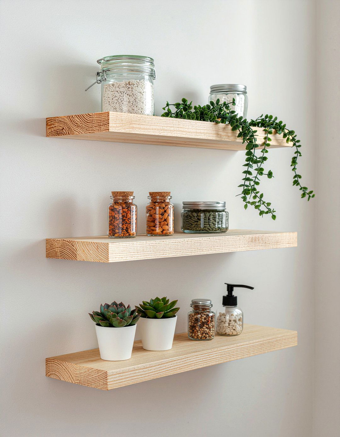Floating Shelf Set - 30 bathroom organizer set ideas