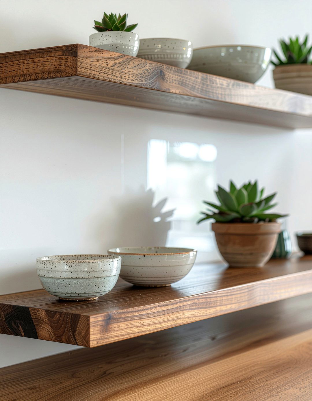 Floating Shelf Station - 30 kitchen drop zone ideas