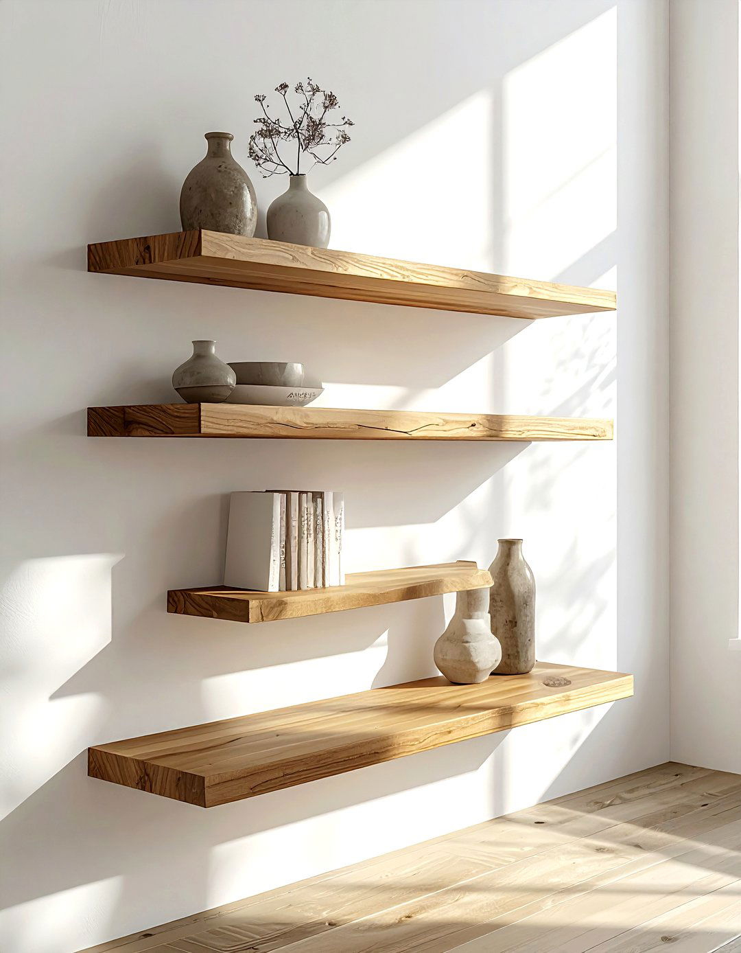 Floating Shelf Storage - 30 living room organization hacks