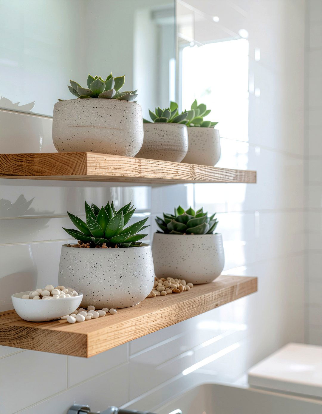 Floating Shelf Succulent - 30 bathroom succulent ideas