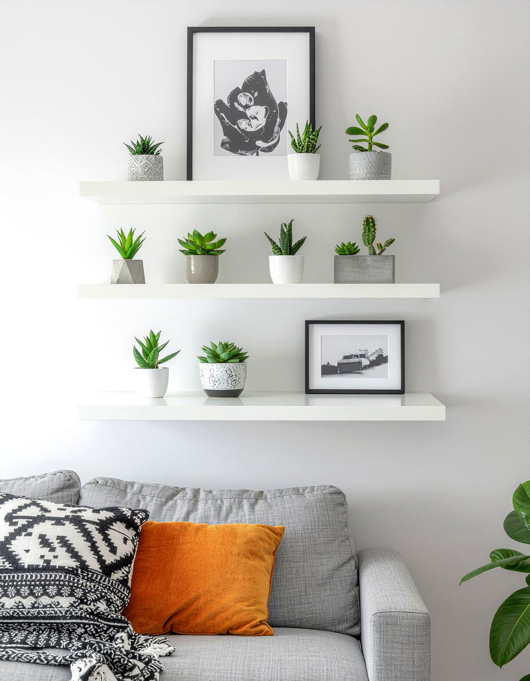 Floating Shelf With Adhesive - 30 no damage living room ideas