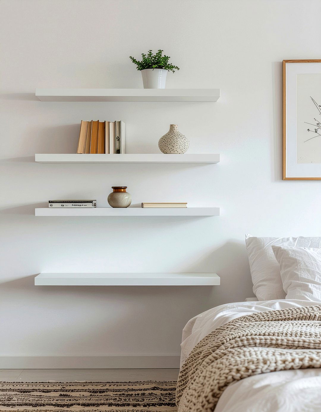 Floating Shelves - 30 bedroom upgrade ideas