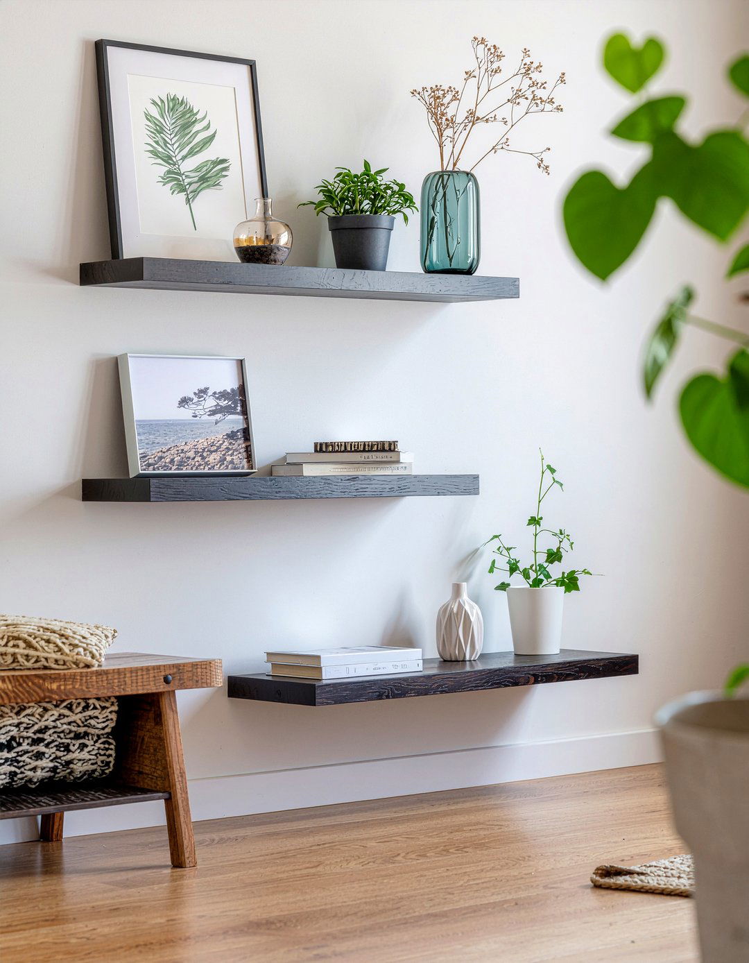 Floating Shelves - 30 budget living room ideas
