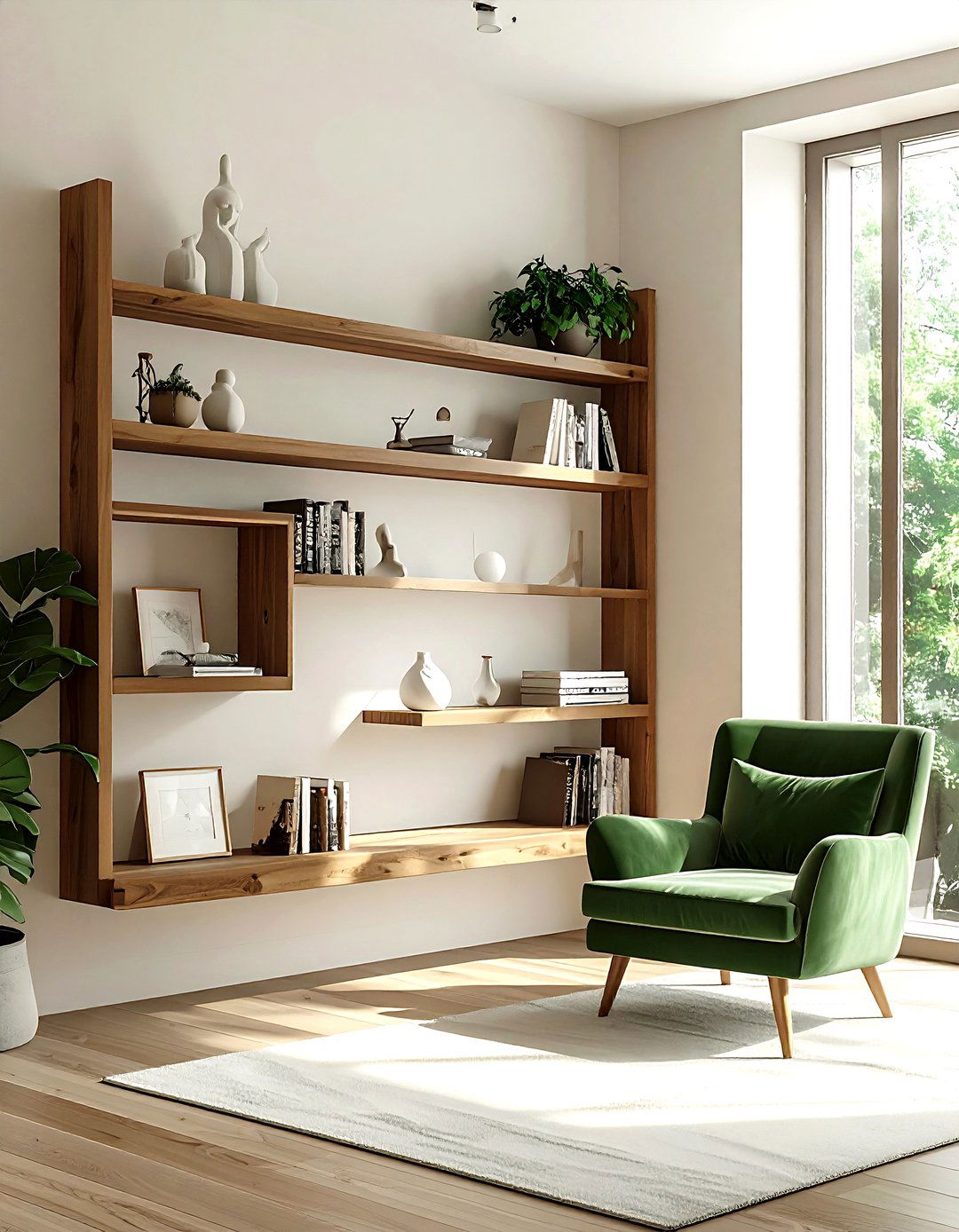 Floating Shelves - 30 living room wall ideas