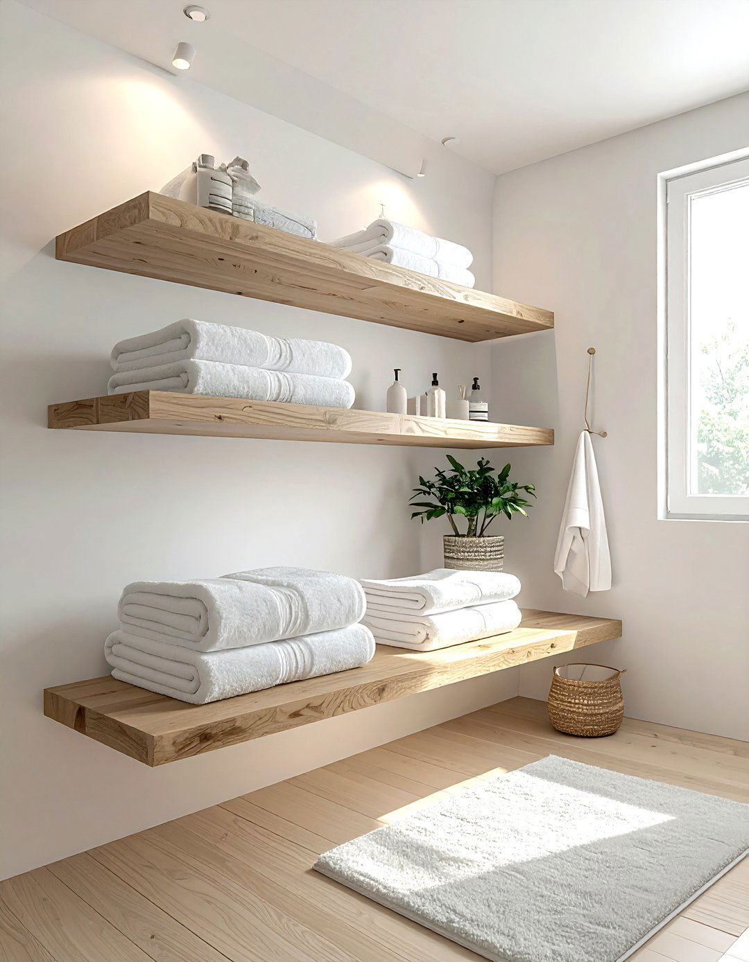 Floating Shelves - 30 quick bathroom makeover ideas