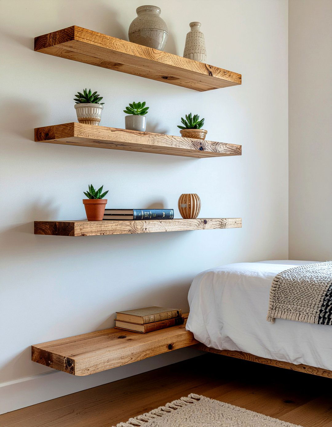 Floating Shelves - 30 weekend bedroom ideas