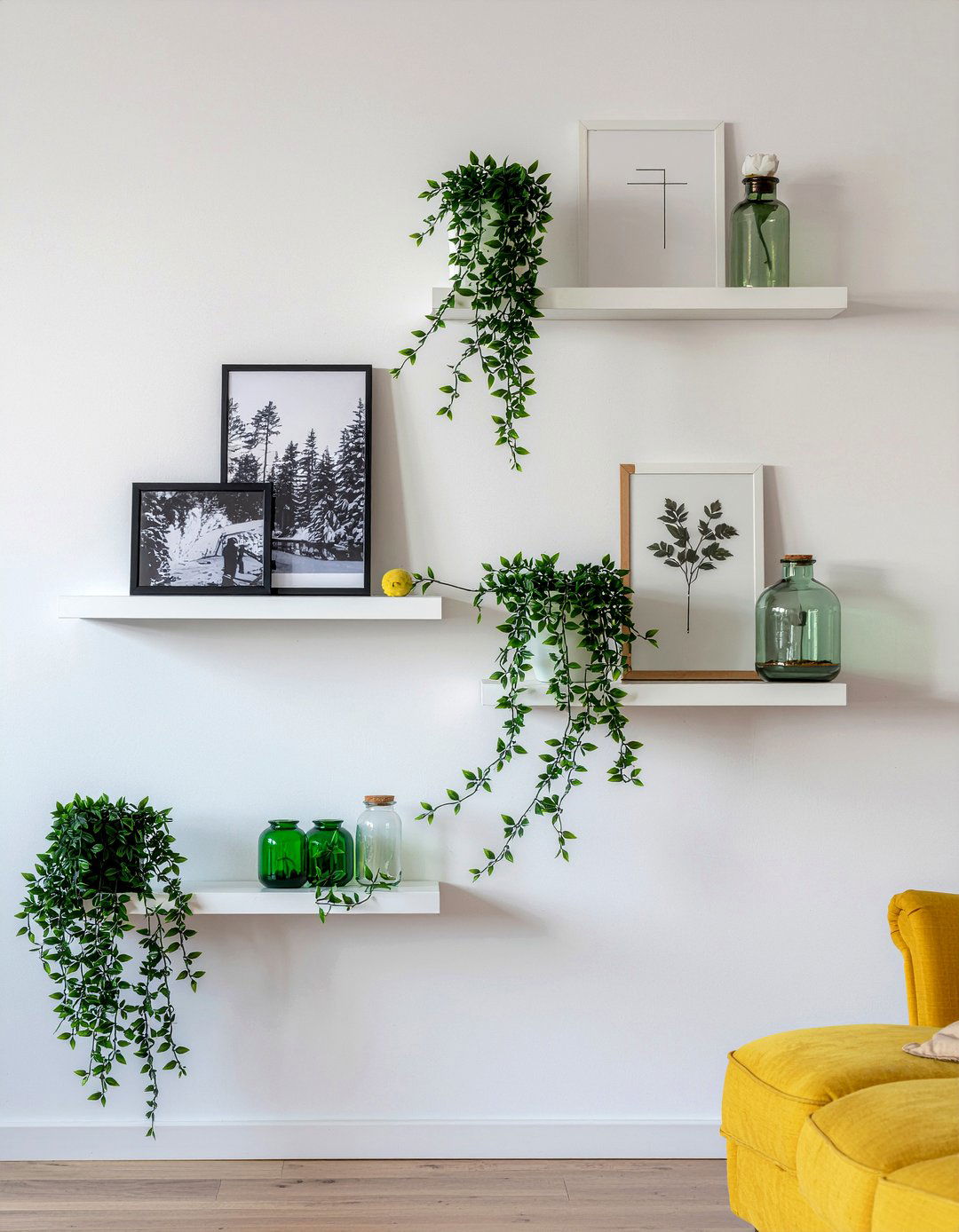 Floating Shelves Display - 30 living room focal point ideas