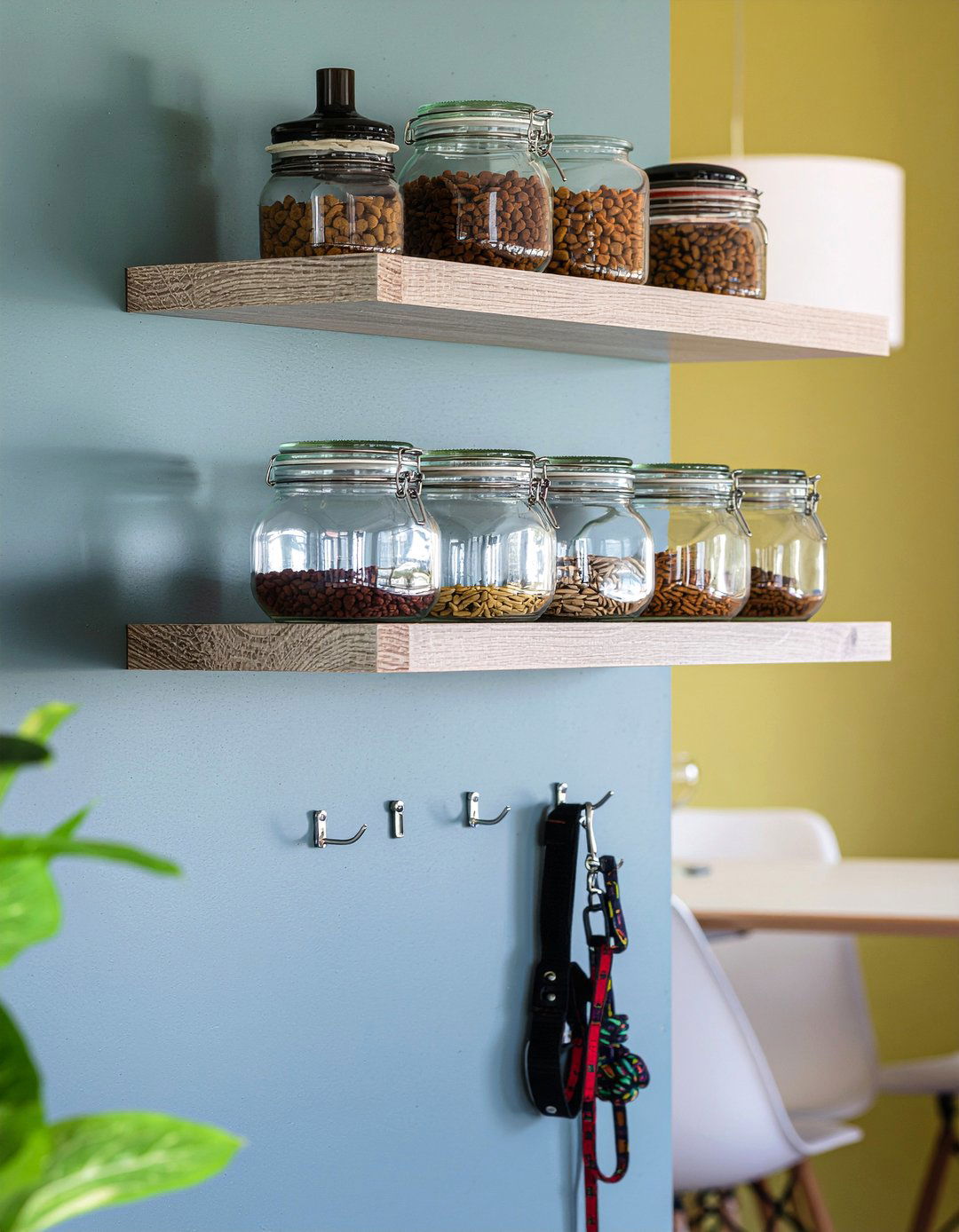 Floating Shelves For Pet Supplies - 30 dog-friendly dining room ideas