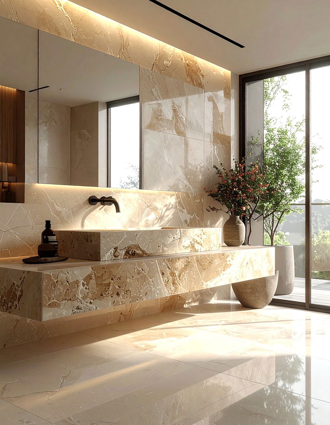 Floating Stone Sink - 30 one-of-a-kind bathroom ideas