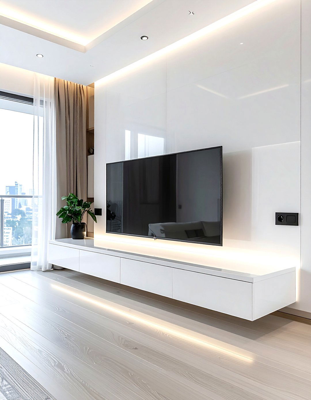Floating TV Stand - 30 living room high end furniture ideas