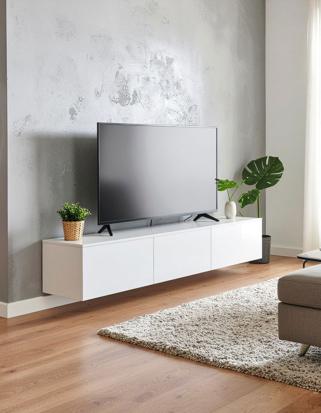 Floating TV Stand - 30 living room elegant furniture ideas
