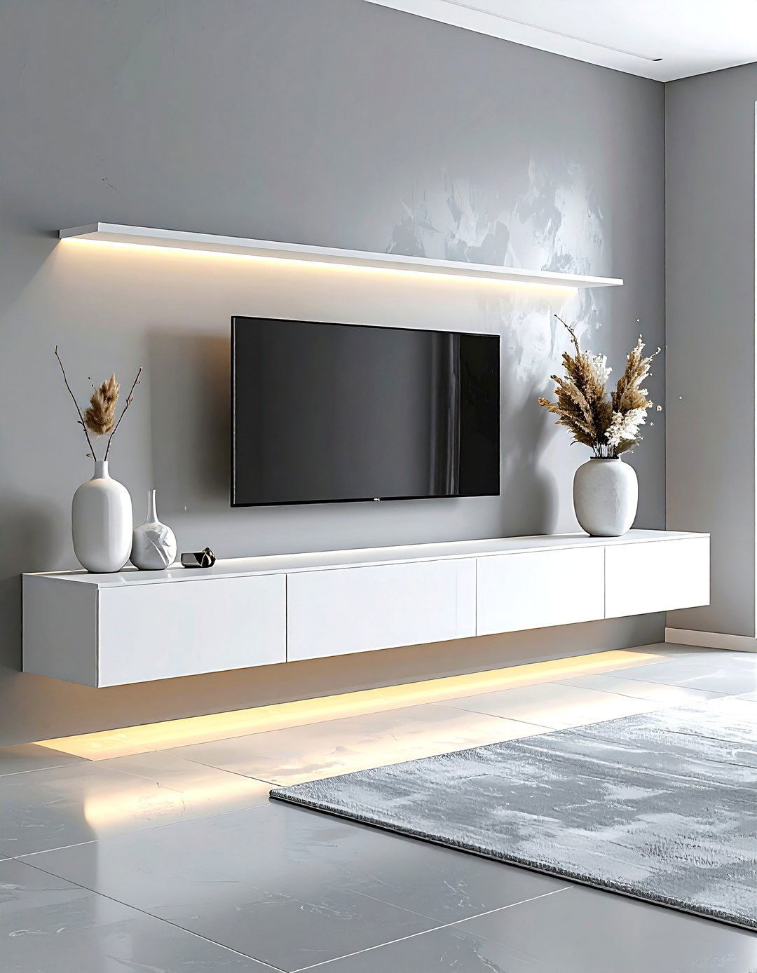 Floating TV stand - 30 living room media cabinet ideas