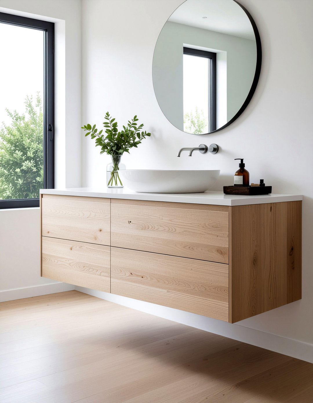 Floating Vanity - 30 small bathroom maximization ideas