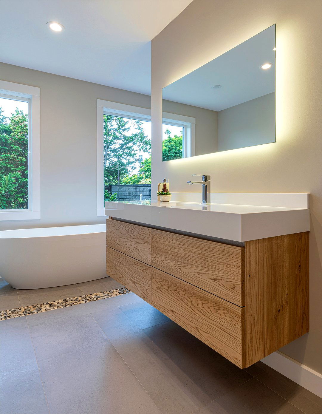 Floating Vanity - 30 small bathroom remodel ideas