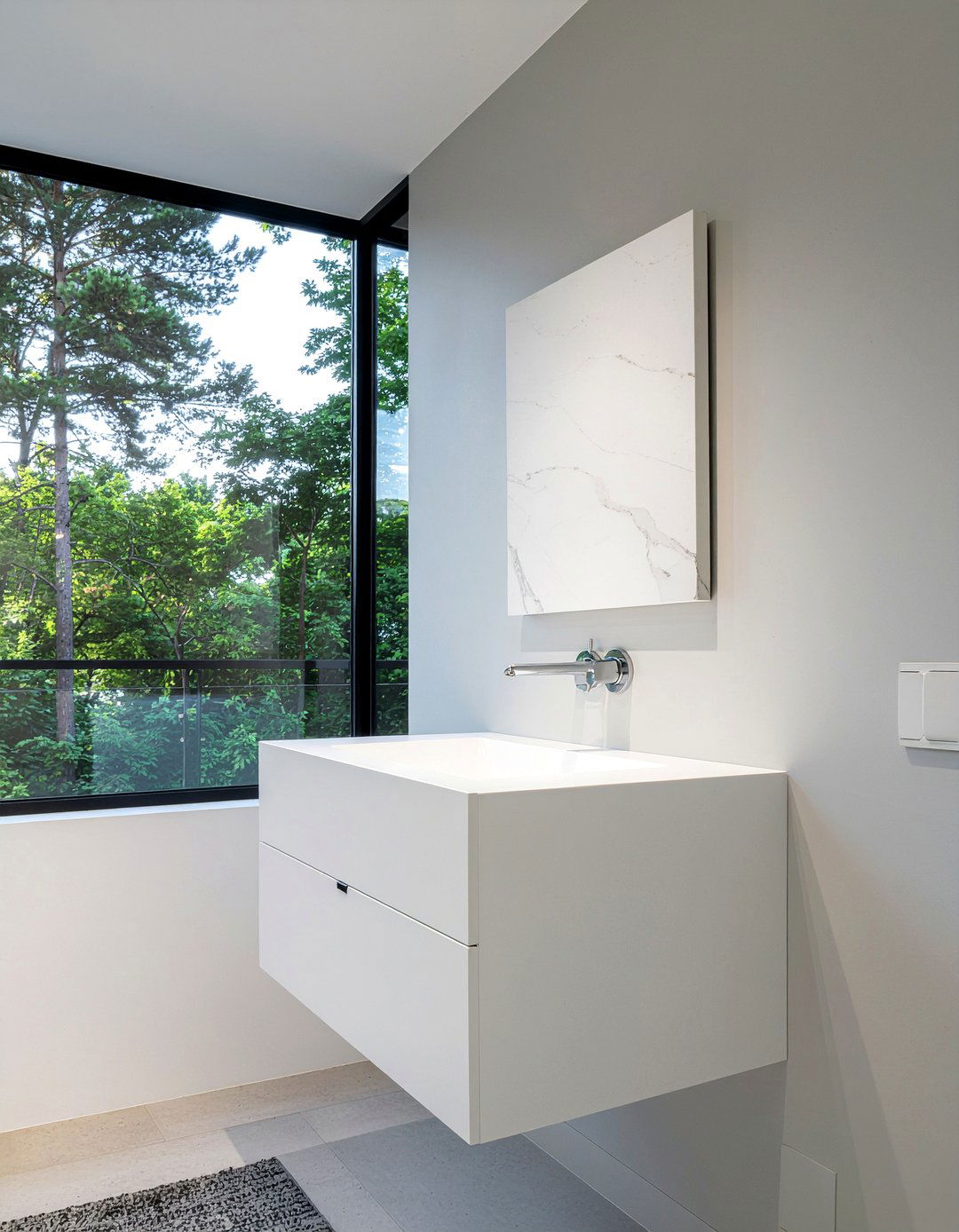 Floating Vanity Quartz Top - 30 quartz countertop bathroom ideas