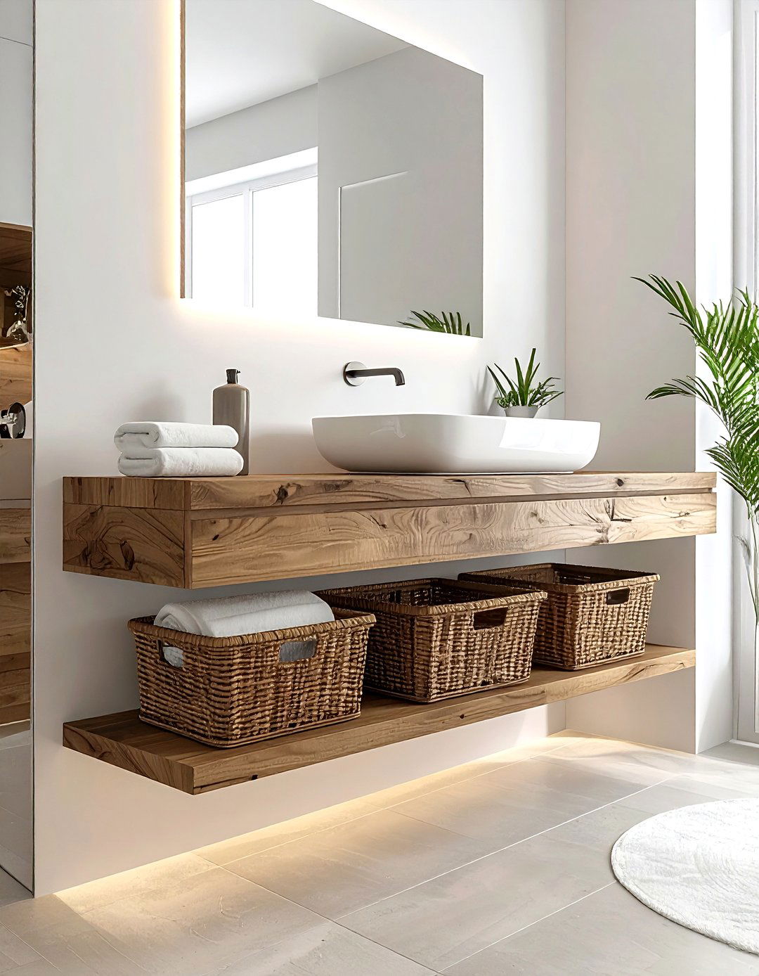Floating Vanity Shelf - 30 bathroom shelving ideas