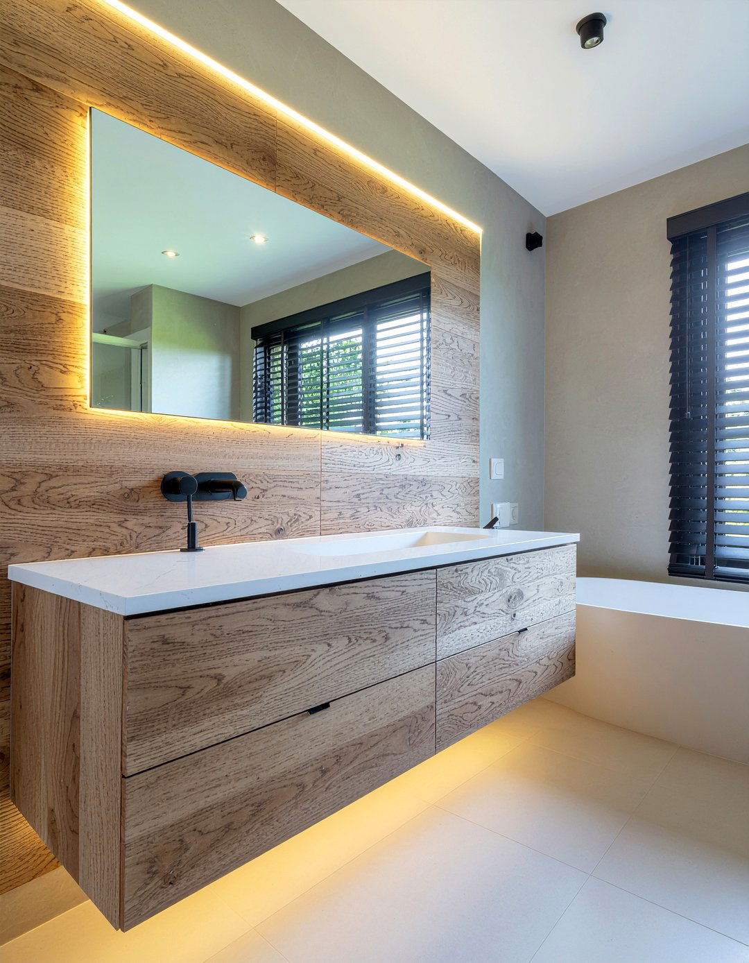 Floating Vanity With Under Lighting - 30 luxury master bathroom ideas