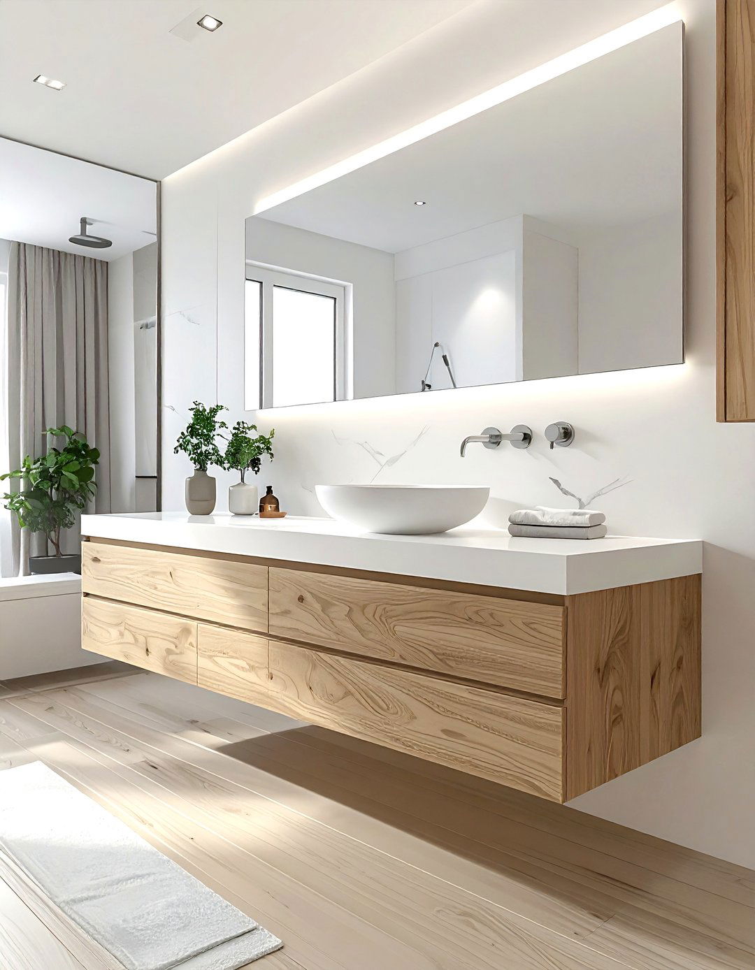 Floating Vanity - 30 airy bathroom ideas