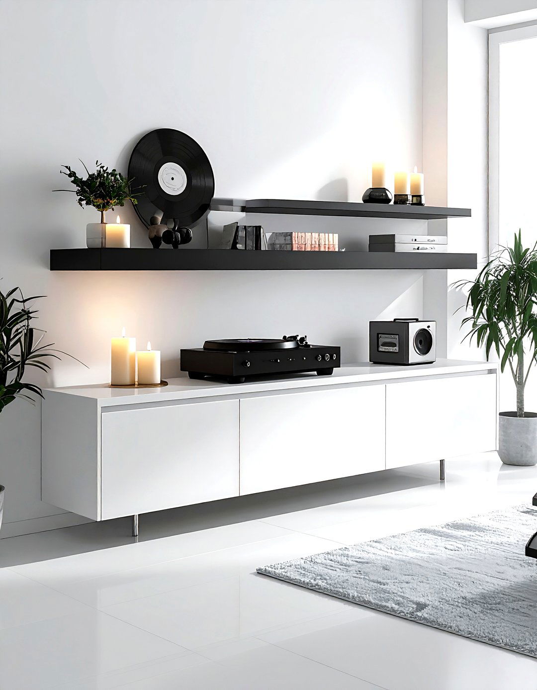 Floating Wall Credenza - 30 living room storage solutions