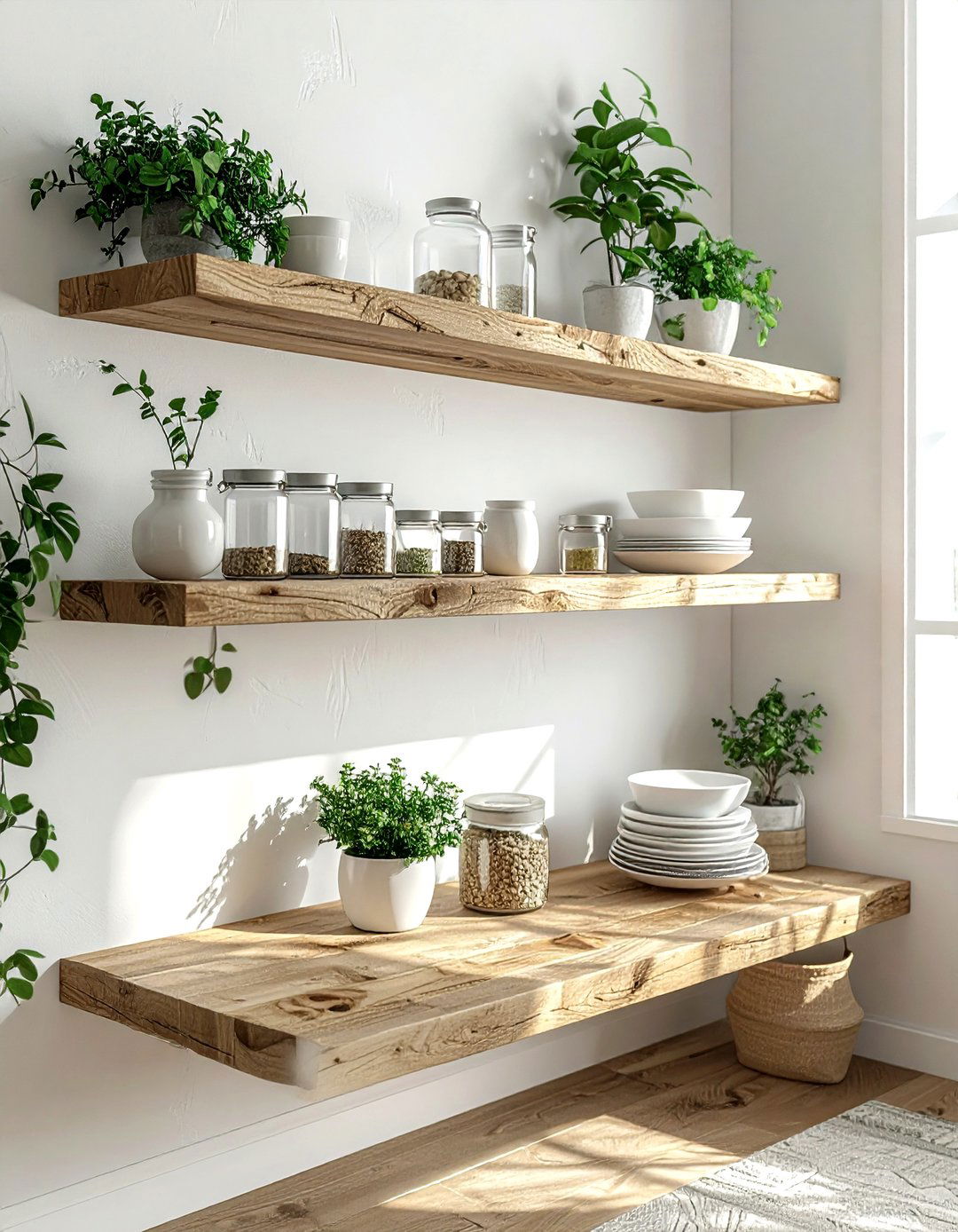 Floating Wall Shelf - 30 space-saving kitchen ideas