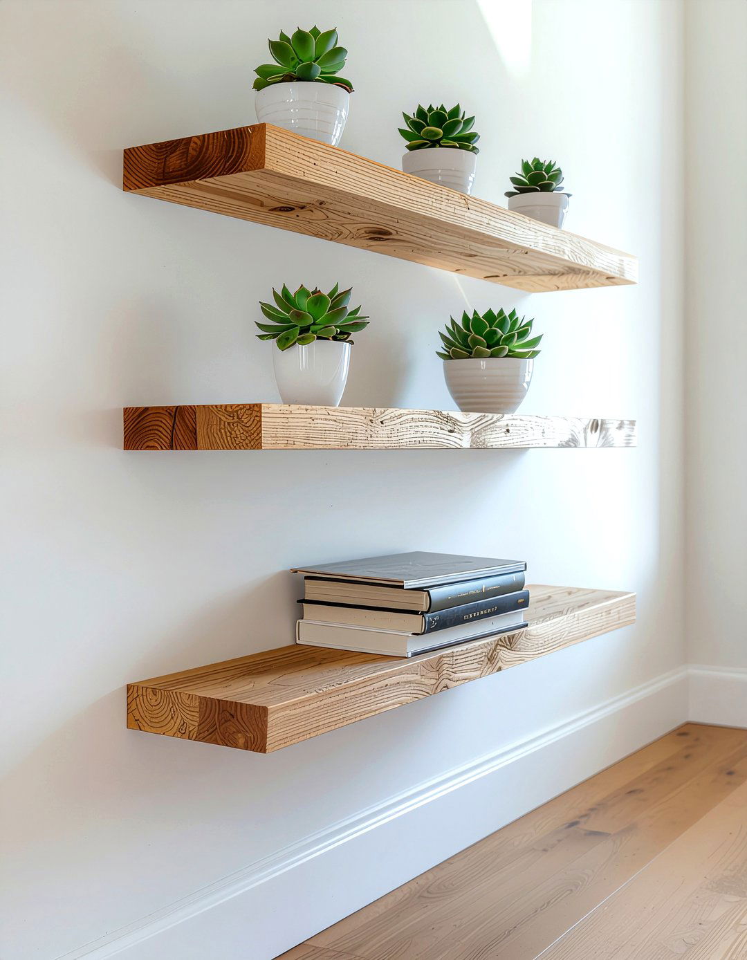 Floating Wall Shelves - 30 bedroom vertical storage ideas