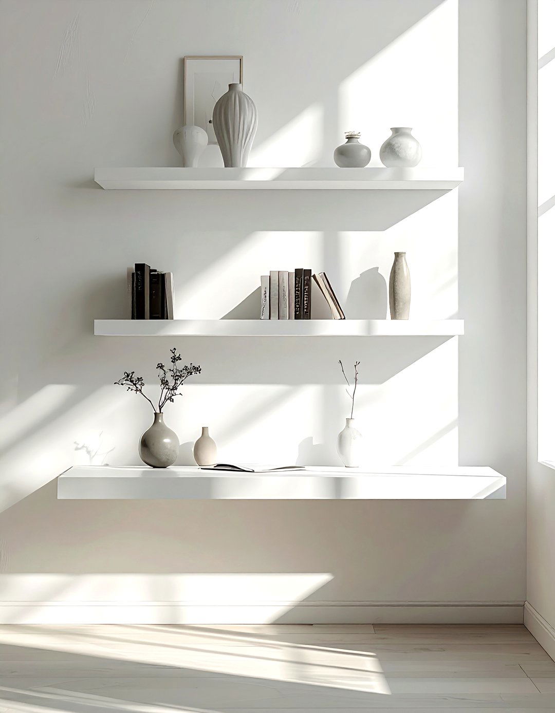 Floating Wall Shelves - 30 desk organization ideas