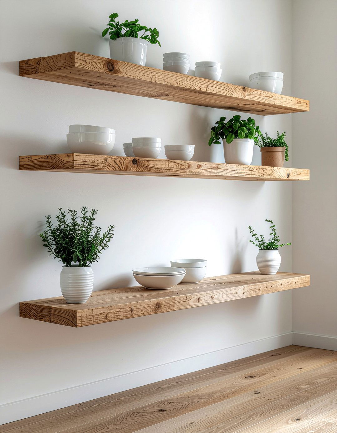 Floating Wall Shelves - 30 dining room splurge and save ideas